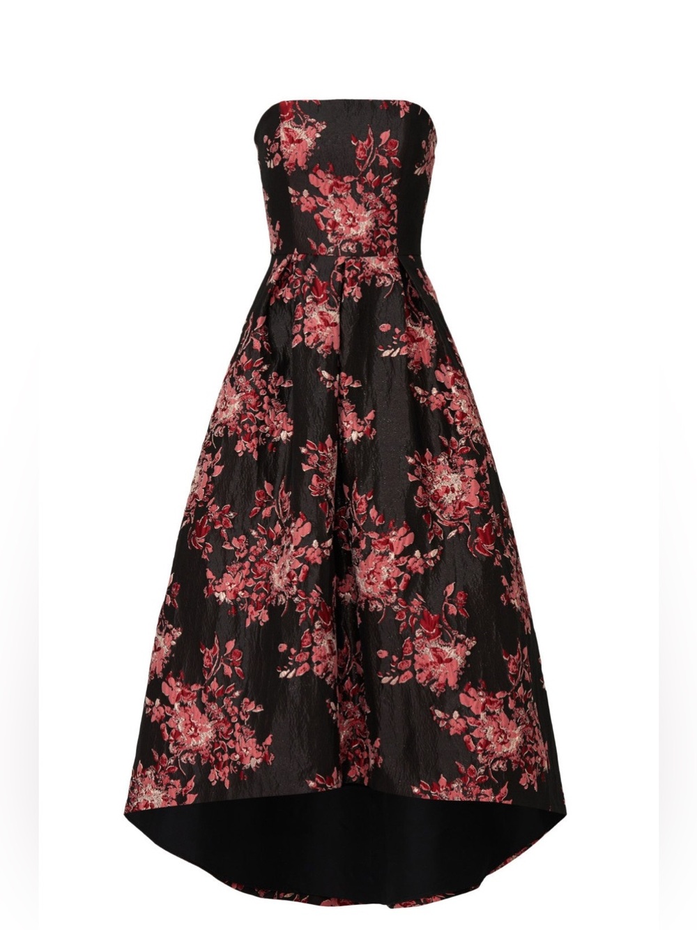 HUTCH Strapless Black Red Floral Jaquard Hi Low Dress Sz: 12 - Picture 11 of 11
